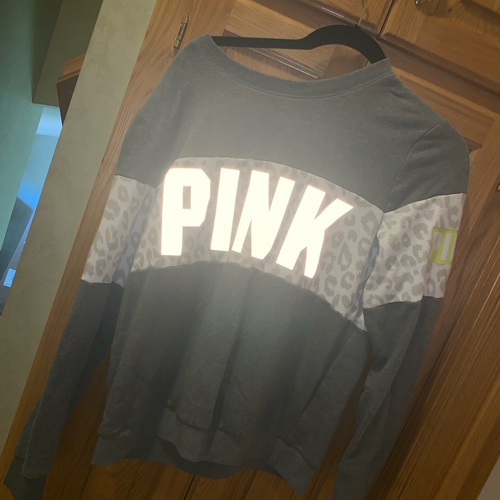 PINK reflective crew neck